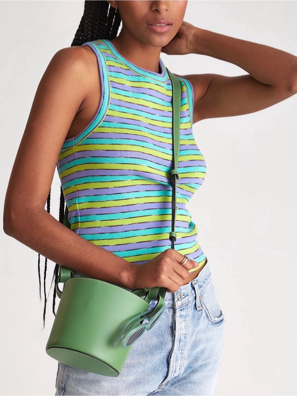 Anthropologie Ribbed Racer Tank Sz XS